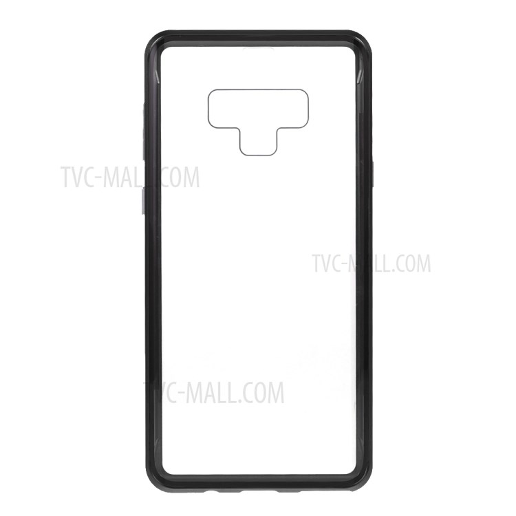 Metal Magnetic Frame Double-sided Tempered Glass Phone Case Shell for Samsung Galaxy Note9 N960 - Black-3