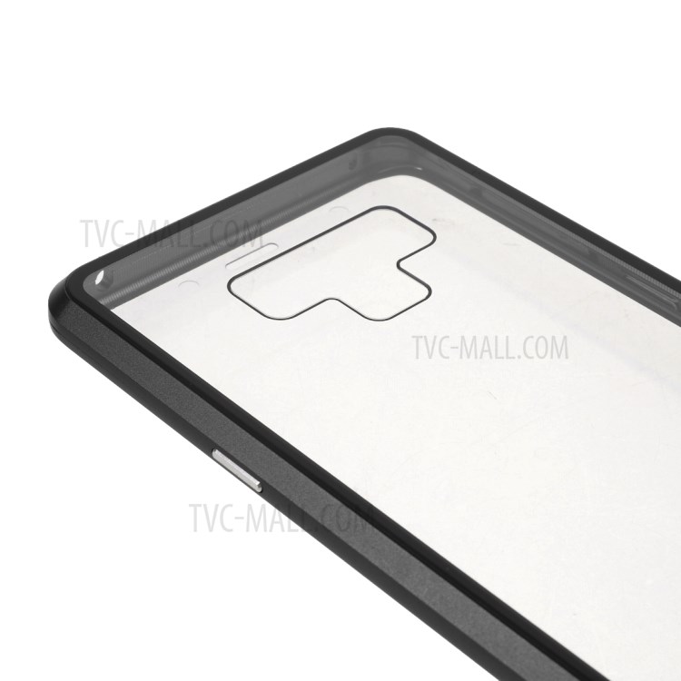 Metal Magnetic Frame Double-sided Tempered Glass Phone Case Shell for Samsung Galaxy Note9 N960 - Black-6