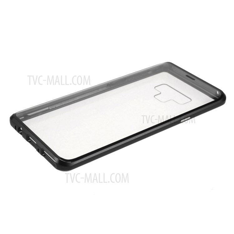 Metal Magnetic Frame Double-sided Tempered Glass Phone Case Shell for Samsung Galaxy Note9 N960 - Black-7