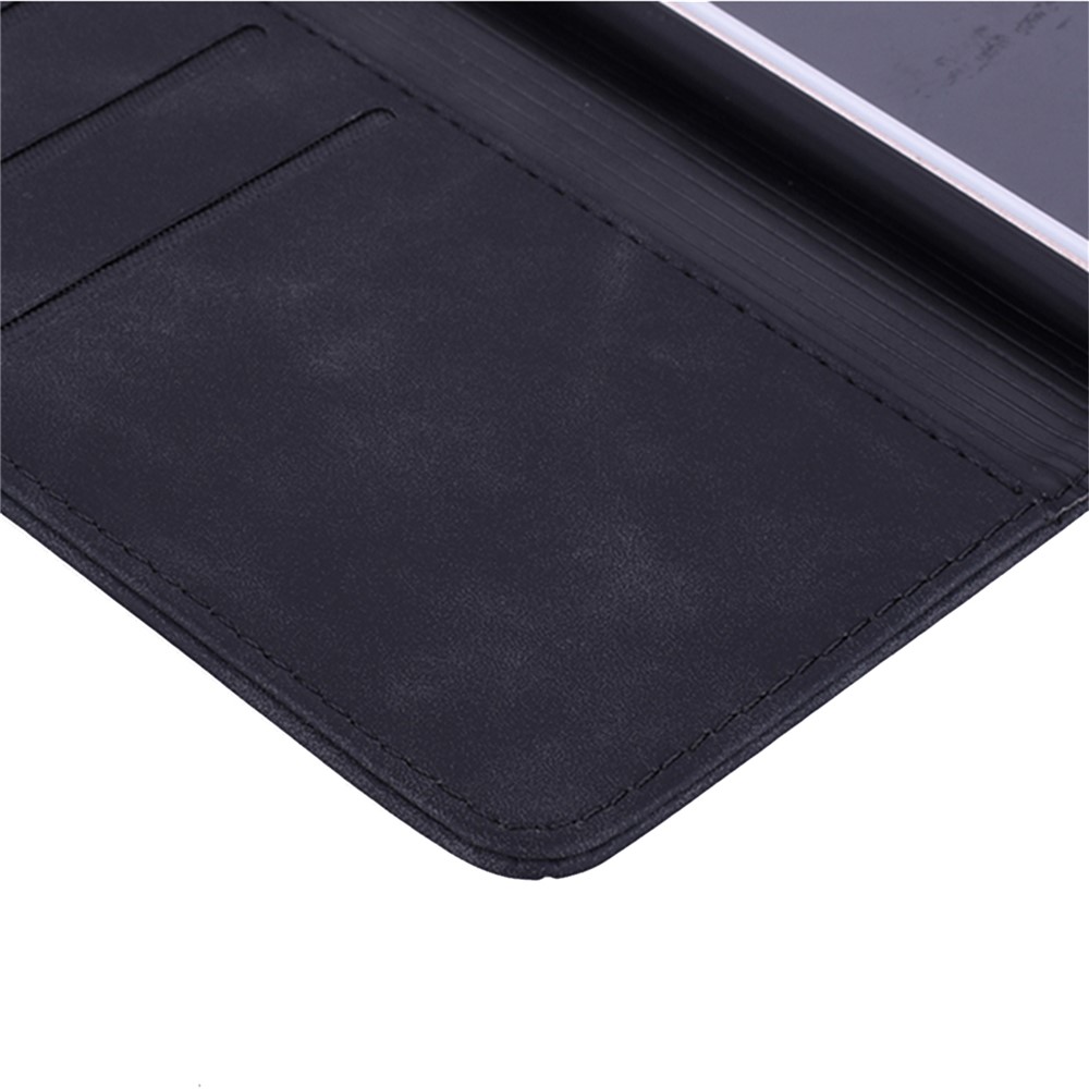 Imprint Flower Wallet Stand Leather Case for Samsung Galaxy A12 - Black-7