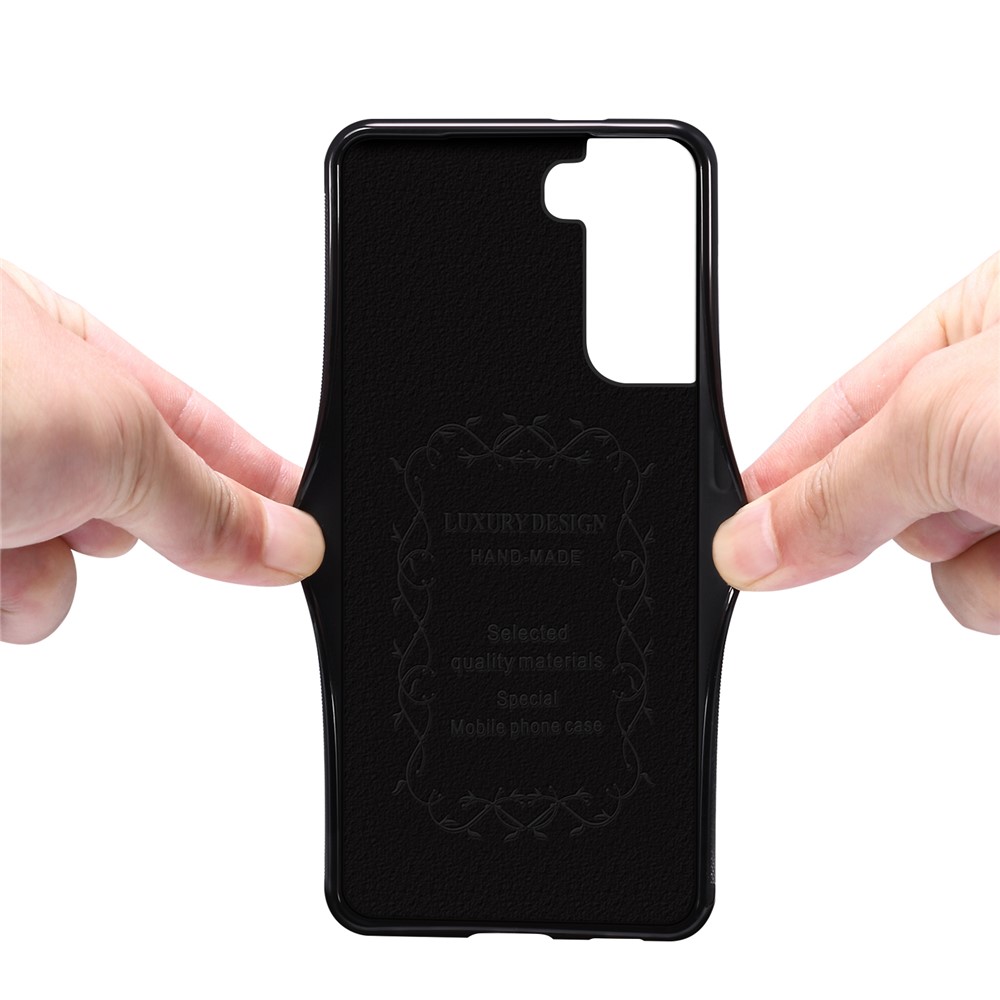 Kickstand Design Leather Coated TPU Case with Card Holder for Samsung Galaxy S21 Plus 5G - Black-6