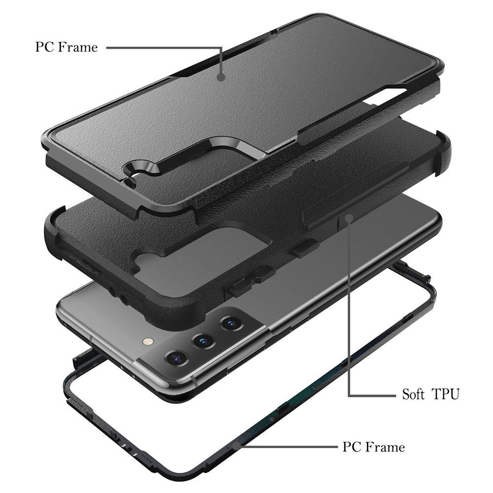 TPU + PC Hybrid Phone Case for Samsung Galaxy S21+ 5G - Black-2