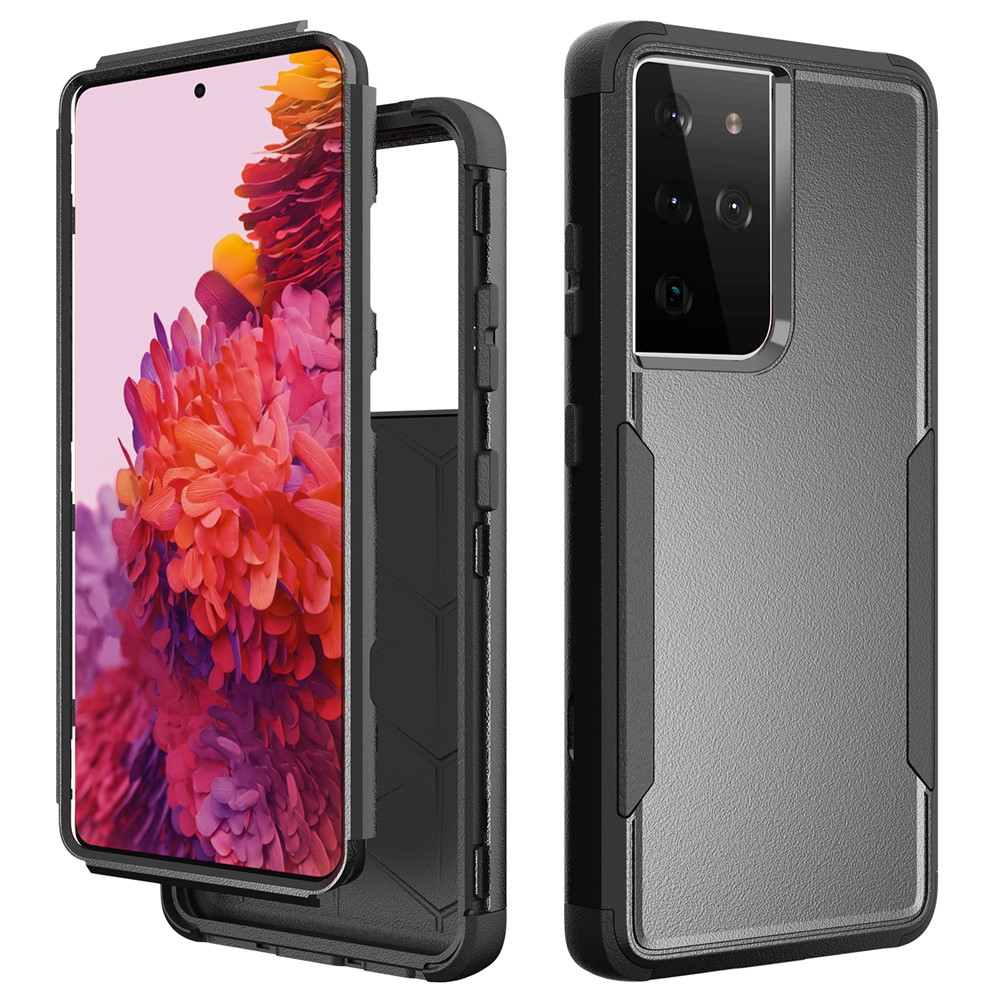 TPU + PC Hybrid Phone Case for Samsung Galaxy S21 Ultra 5G - Black-1