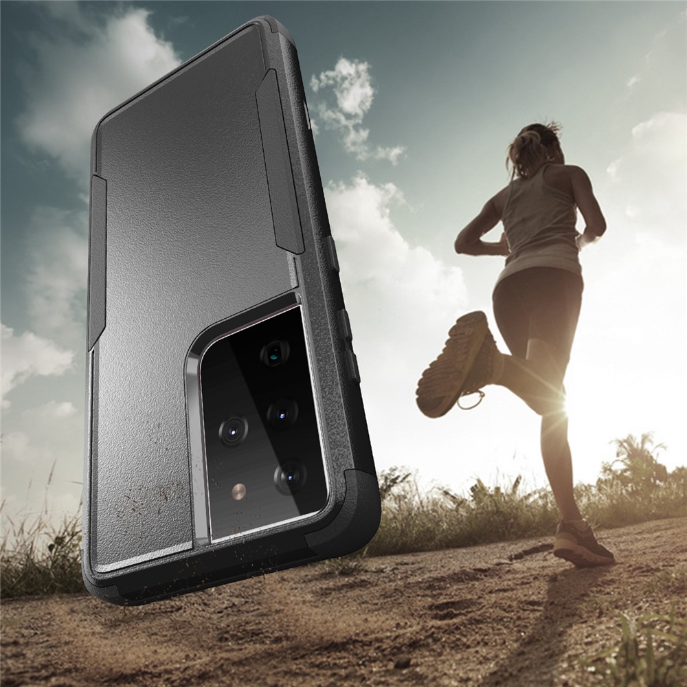 TPU + PC Hybrid Phone Case for Samsung Galaxy S21 Ultra 5G - Black-4