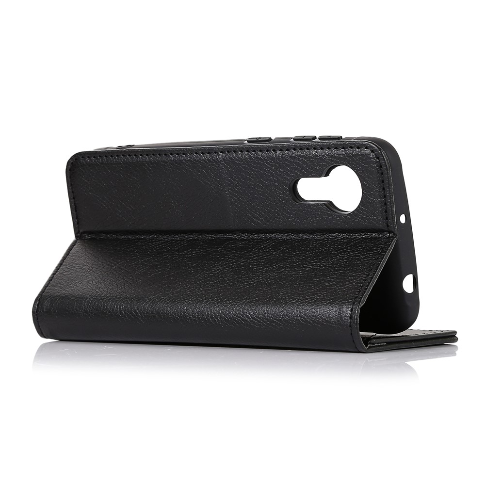 Auto-absorbed Litchi Texture Split Leather Wallet Stand Case Cover for Samsung Galaxy Xcover 5 - Black-3