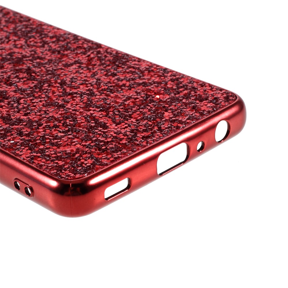 Glittering Sequins Design Plated TPU Frame + PC Hybrid Cover Case for Samsung Galaxy A52 5G/4G - Wine Red-7