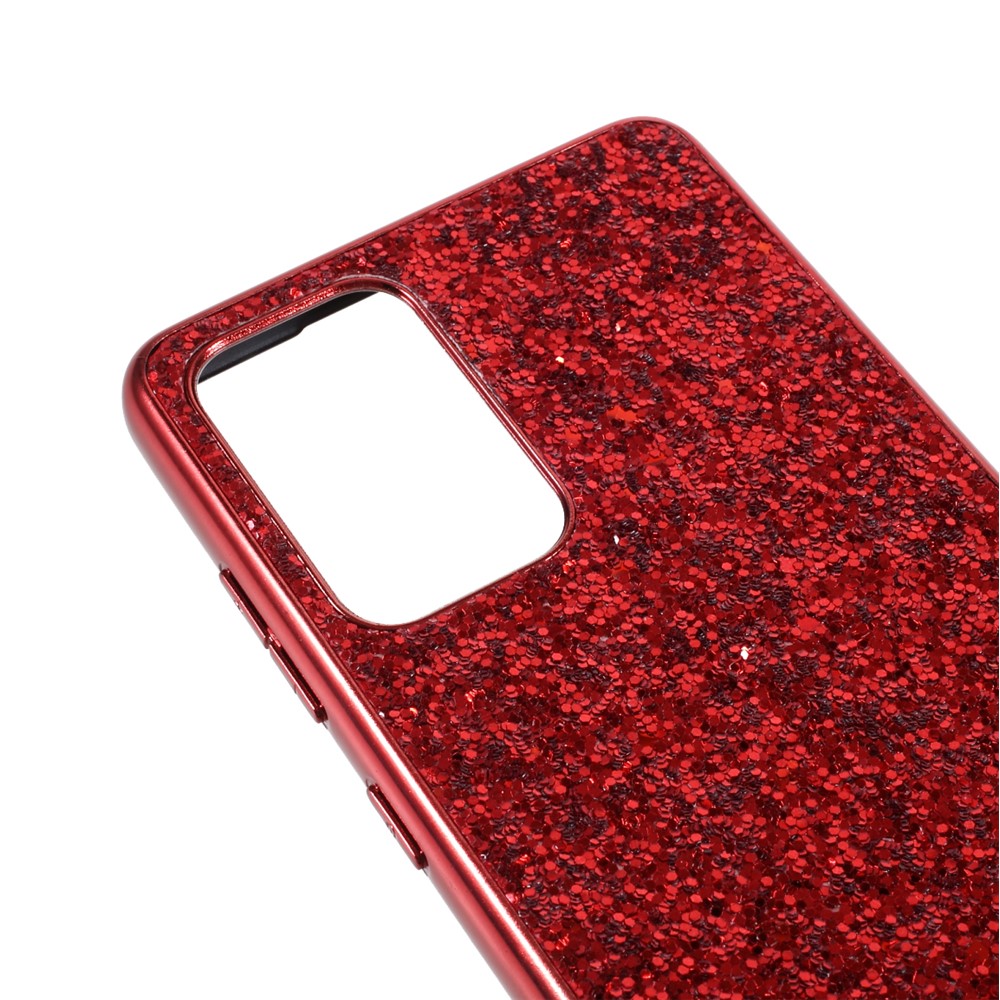 Glittering Sequins Design Plated TPU Frame + PC Hybrid Cover Case for Samsung Galaxy A52 5G/4G - Wine Red-8