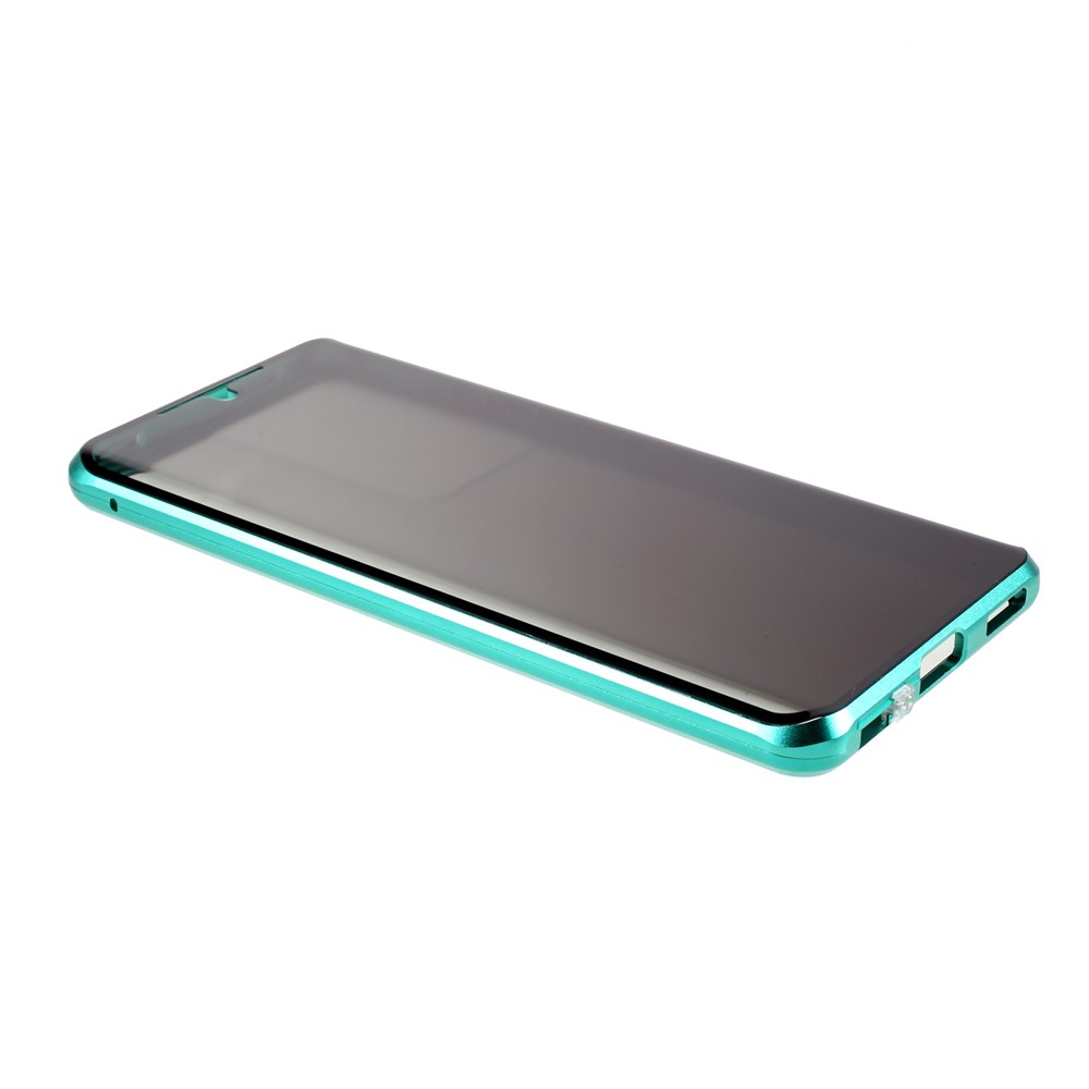 Anti-peep Magnetic Installation Metal Frame + Tempered Glass Phone Case for Samsung Galaxy S21 Ultra 5G - Green-6