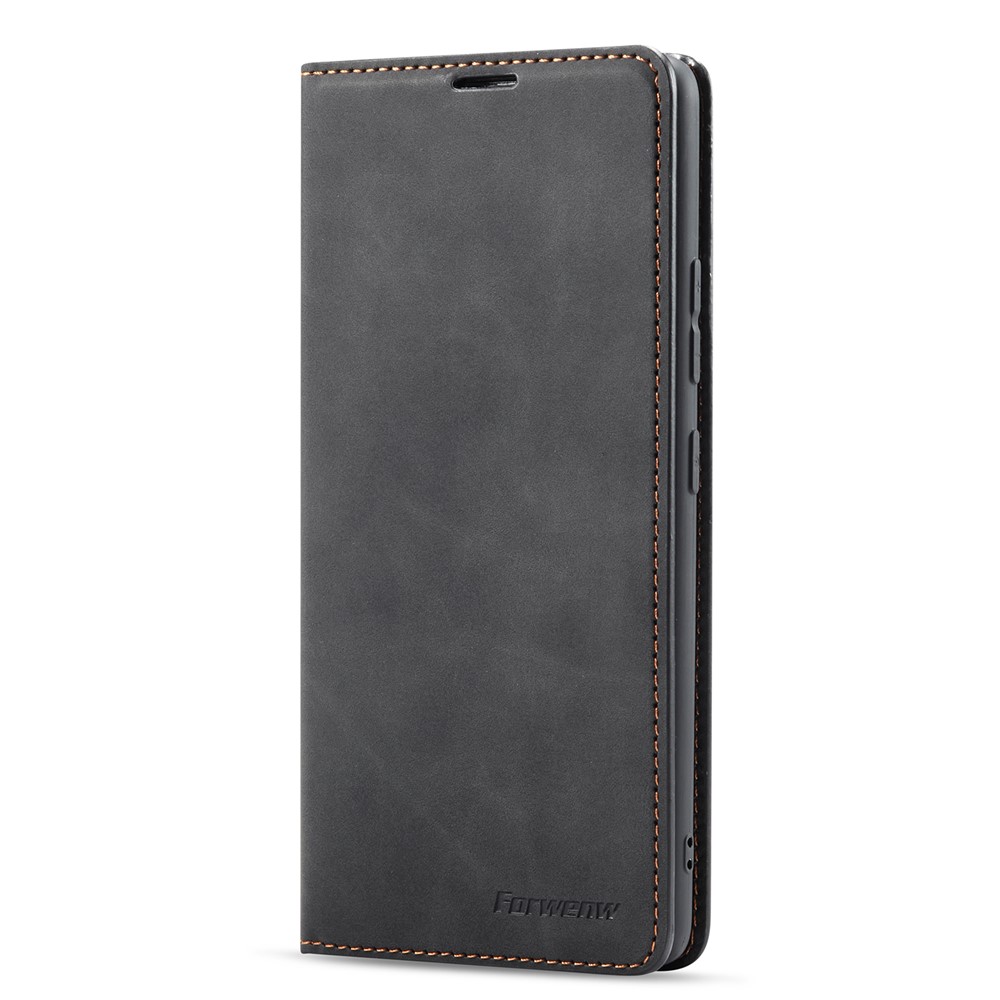 FORWENW Fantasy Series Skin Feeling Leather Case for Samsung Galaxy A12 - Black-2