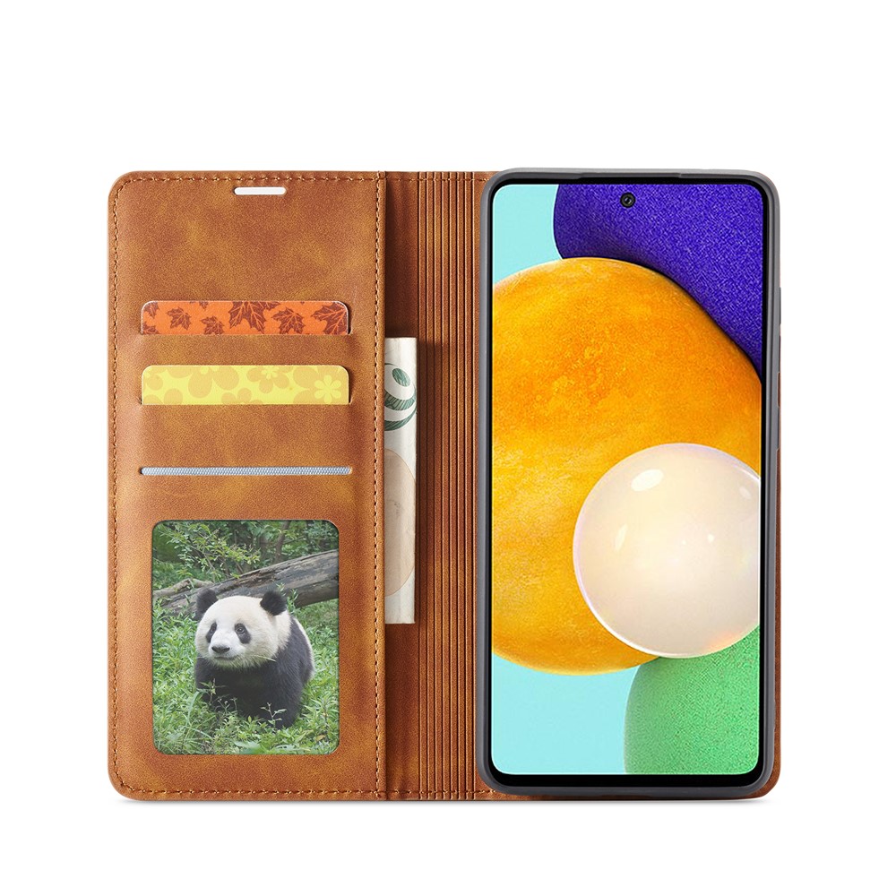 FORWENW Fantasy Series Skin Feeling Leather Case for Samsung Galaxy A52 5G / 4G - Brown-4