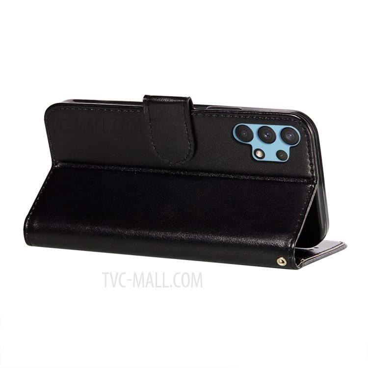 Imprint Design Leather Wallet Stand Phone Cover Case for Samsung Galaxy A32 4G - Black-6