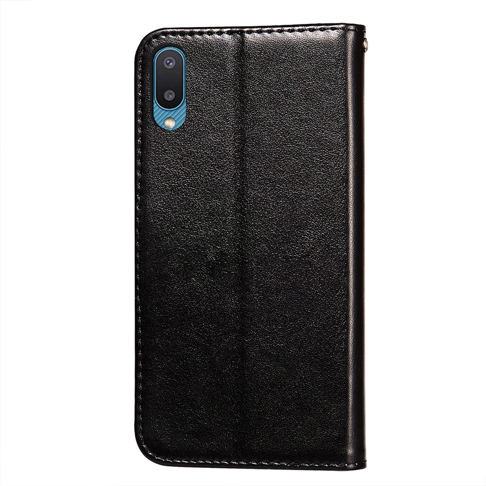 Dual-sided Magnetic Clasp Leather Wallet Stand Phone Case Shell for Samsung Galaxy M02 / A02 - Black-3