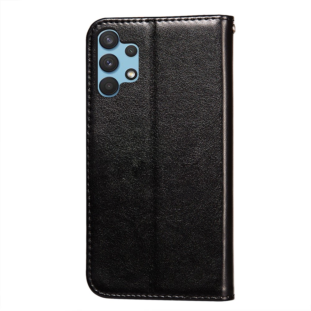 Dual-sided Magnetic Clasp Leather Wallet Stand Phone Case Shell for Samsung Galaxy A32 4G - Black-3
