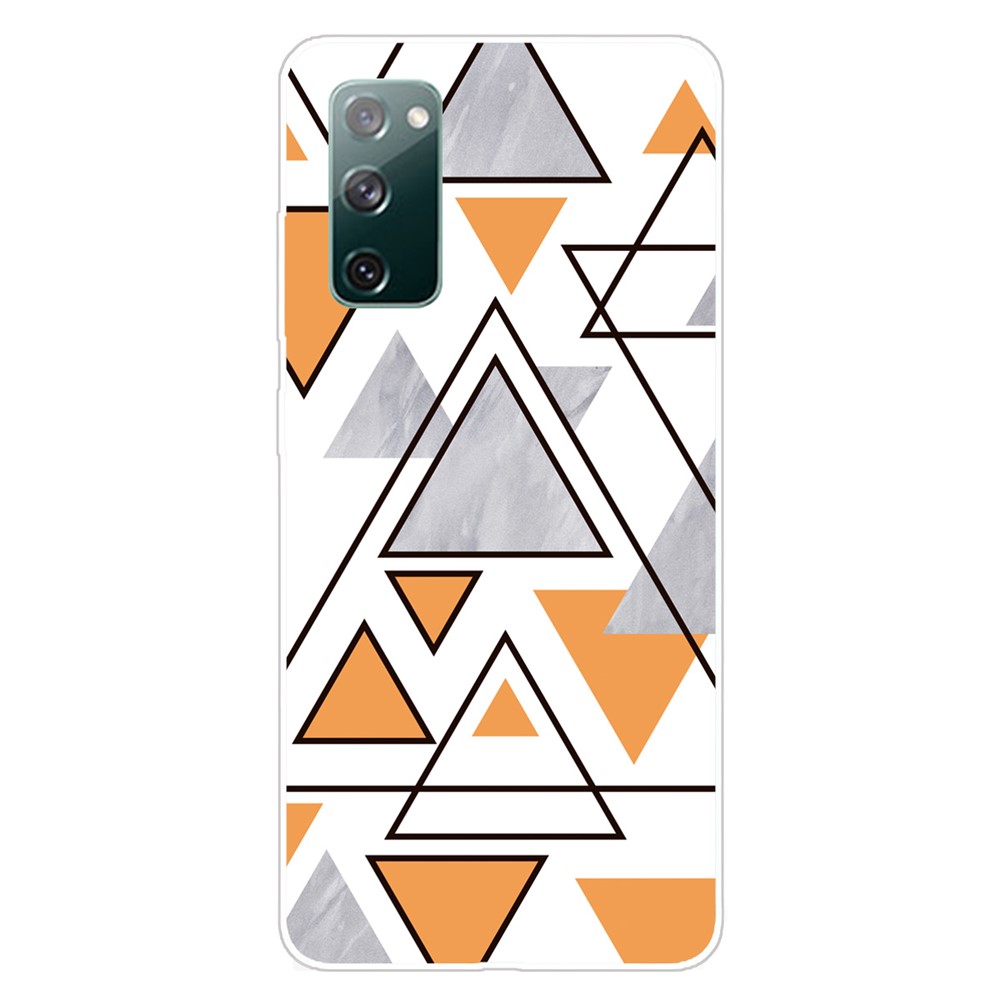 Triangle Marble Pattern Soft TPU Shockproof Phone Back Cover Case for Samsung Galaxy S20 FE - Style A-1