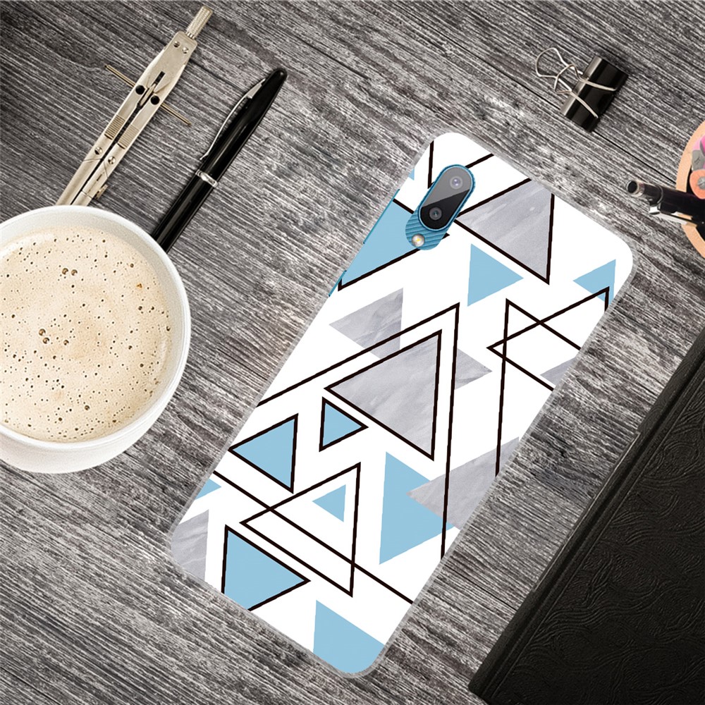 Triangle Marble Pattern Soft TPU Phone Back Cover Case for Samsung Galaxy M02 / A02 - Style A-2