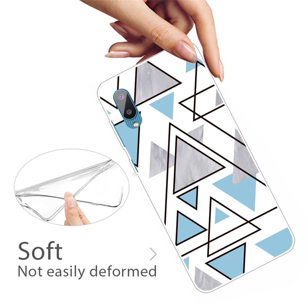 Triangle Marble Pattern Soft TPU Phone Back Cover Case for Samsung Galaxy M02 / A02 - Style A-3
