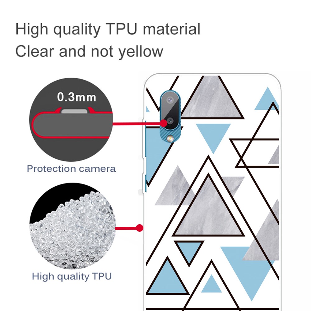 Triangle Marble Pattern Soft TPU Phone Back Cover Case for Samsung Galaxy M02 / A02 - Style A-4