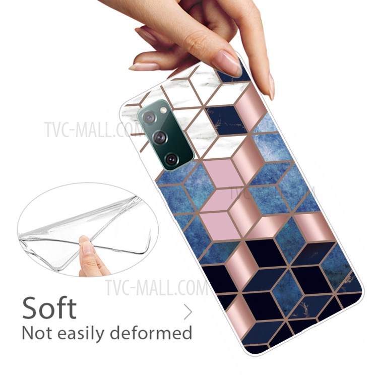 Soft TPU Shockproof Marble Pattern Phone Back Cover Case for Samsung Galaxy S20 FE - Style A-2