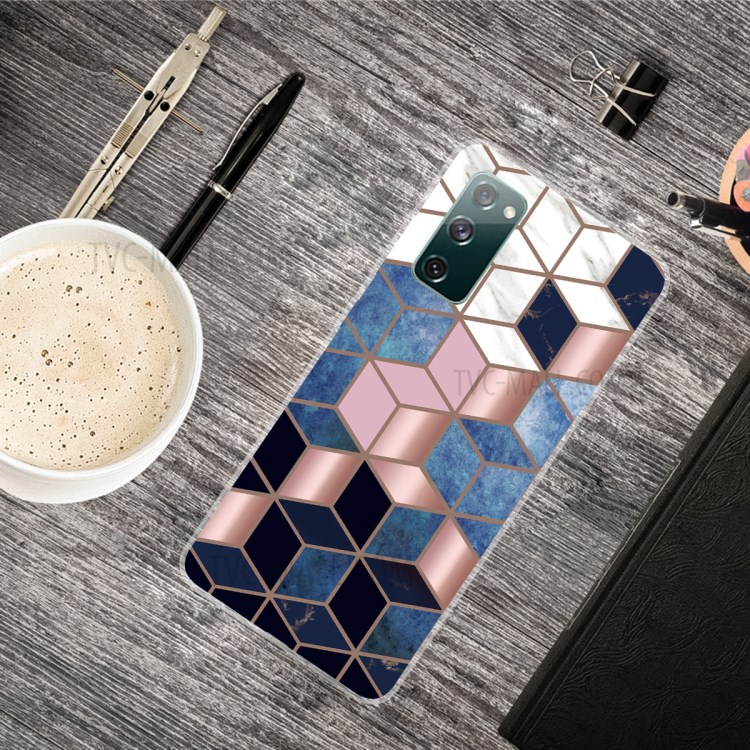 Soft TPU Shockproof Marble Pattern Phone Back Cover Case for Samsung Galaxy S20 FE - Style A-4