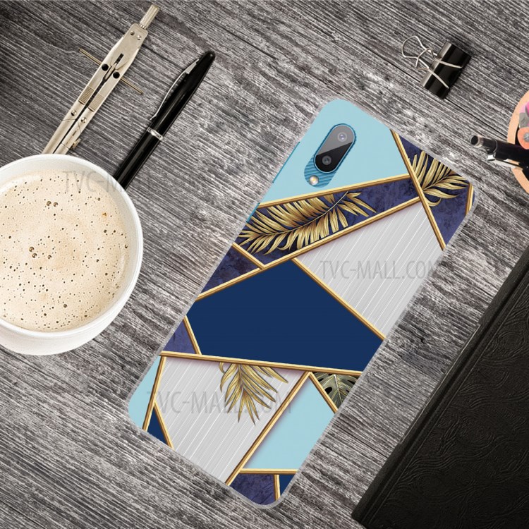 Marble Pattern Soft TPU Mobile Phone Back Case Cover Protector for Samsung Galaxy M02 / A02 - Style A-2
