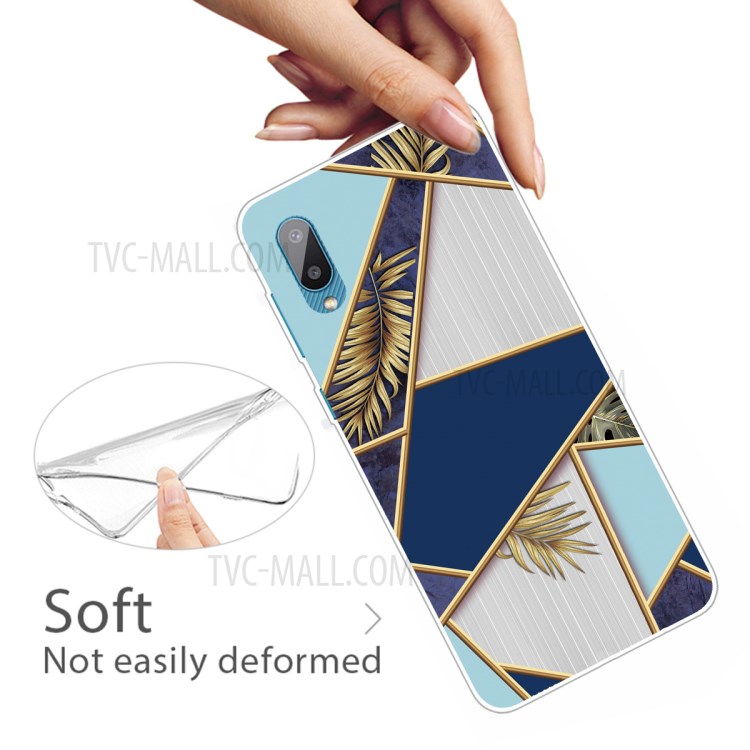 Marble Pattern Soft TPU Mobile Phone Back Case Cover Protector for Samsung Galaxy M02 / A02 - Style A-3