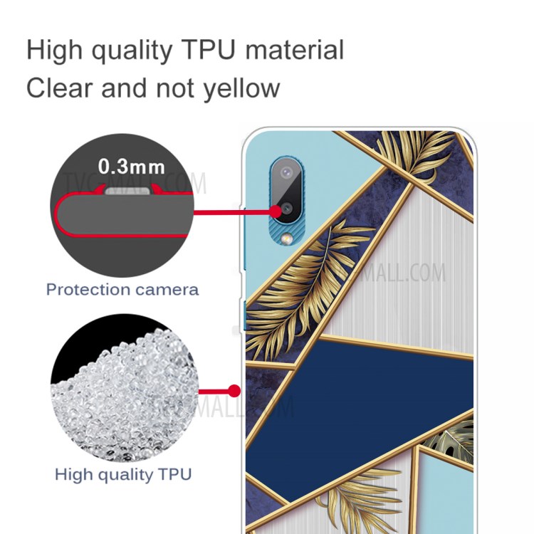 Marble Pattern Soft TPU Mobile Phone Back Case Cover Protector for Samsung Galaxy M02 / A02 - Style A-4