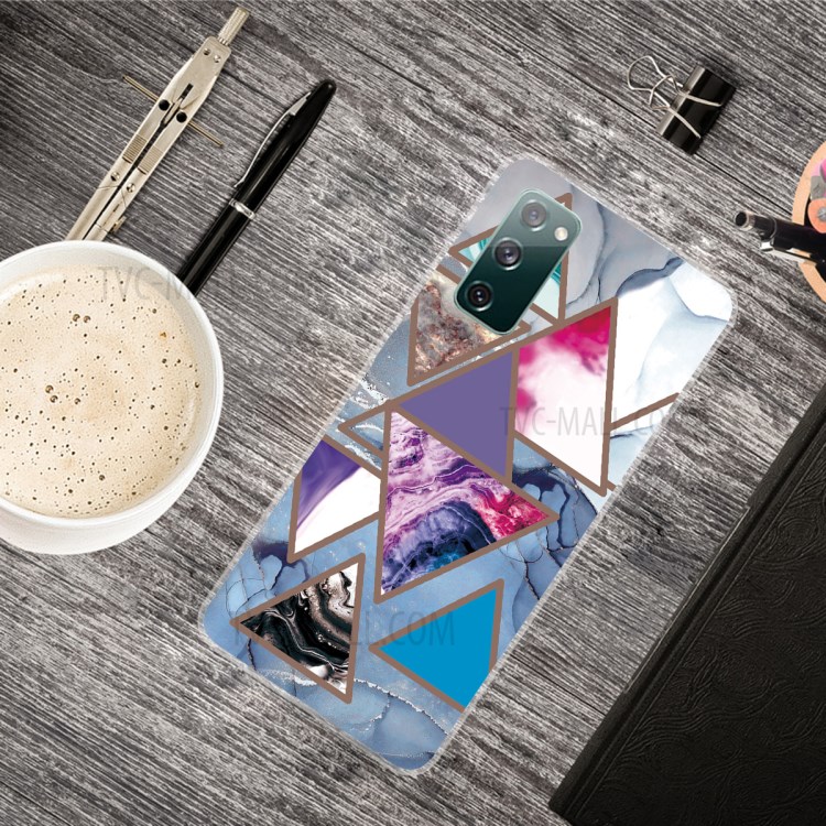 Soft TPU Shockproof Marble Pattern Phone Back Cover Case for Samsung Galaxy S20 FE/S20 Fan Edition/S20 FE 5G/S20 Fan Edition 5G - Style A-2