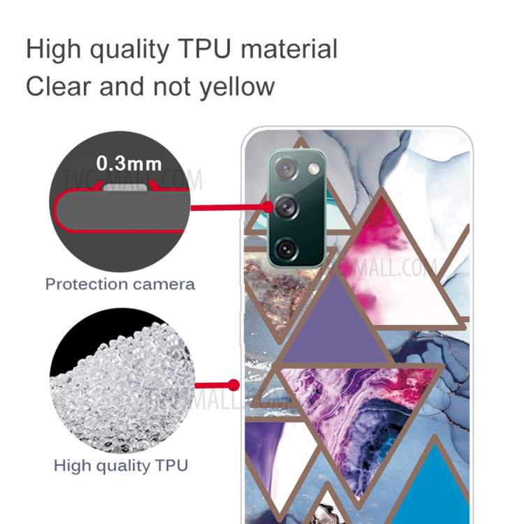 Soft TPU Shockproof Marble Pattern Phone Back Cover Case for Samsung Galaxy S20 FE/S20 Fan Edition/S20 FE 5G/S20 Fan Edition 5G - Style A-4