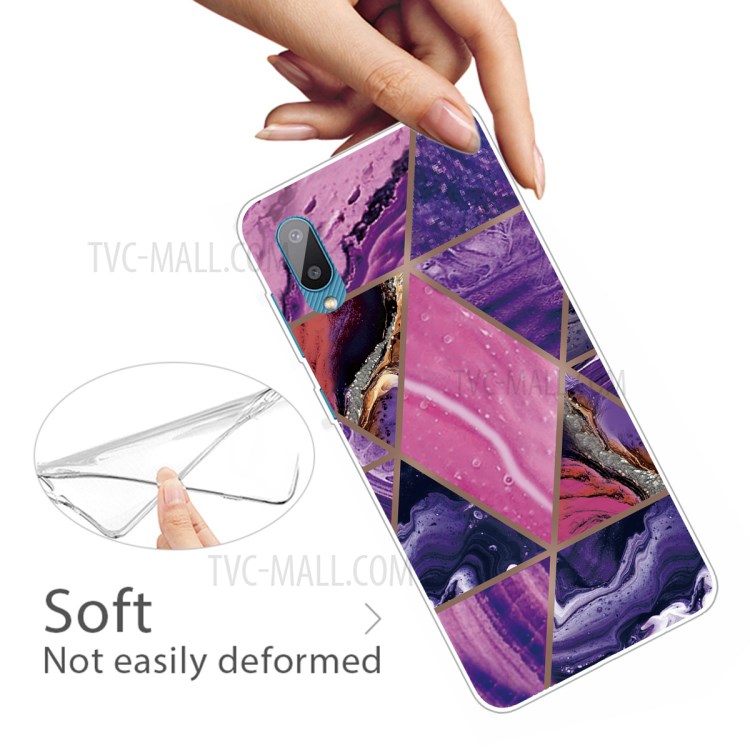 Soft TPU Shockproof Marble Pattern Phone Back Cover Case for Samsung Galaxy M02 / Galaxy A02 - Style A-2