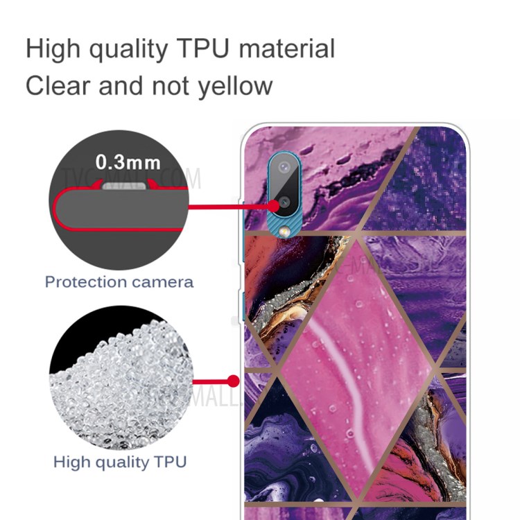 Soft TPU Shockproof Marble Pattern Phone Back Cover Case for Samsung Galaxy M02 / Galaxy A02 - Style A-3