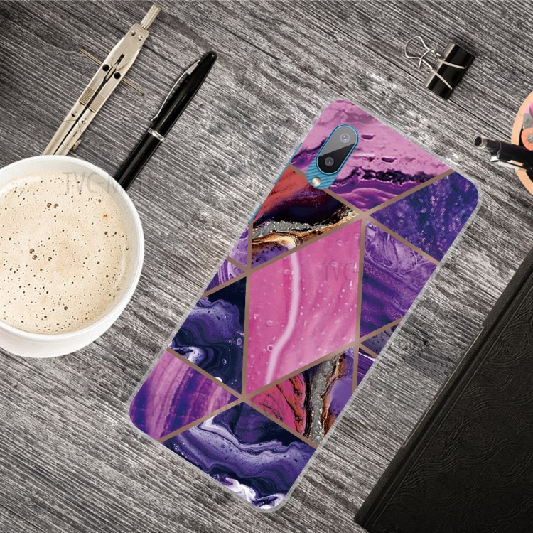 Soft TPU Shockproof Marble Pattern Phone Back Cover Case for Samsung Galaxy M02 / Galaxy A02 - Style A-4