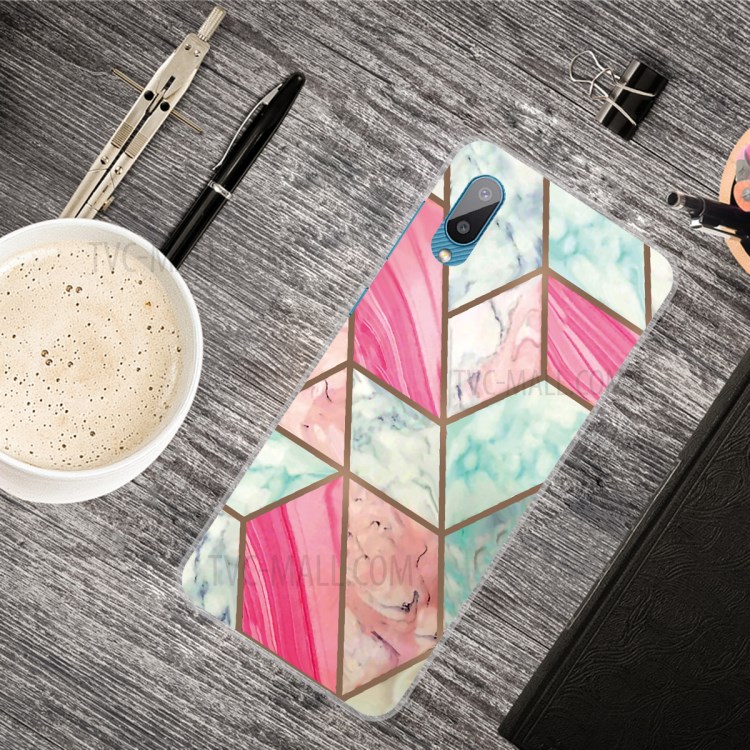 Soft TPU Shockproof Marble Pattern Phone Back Cover Case for Samsung Galaxy M02 / Galaxy A02 - Style R-4