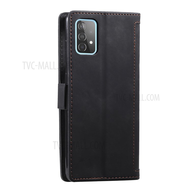 Vintage Splicing Style Wallet Stand Leather Flip Phone Casing for Samsung Galaxy A72 5G / 4G - Black-4