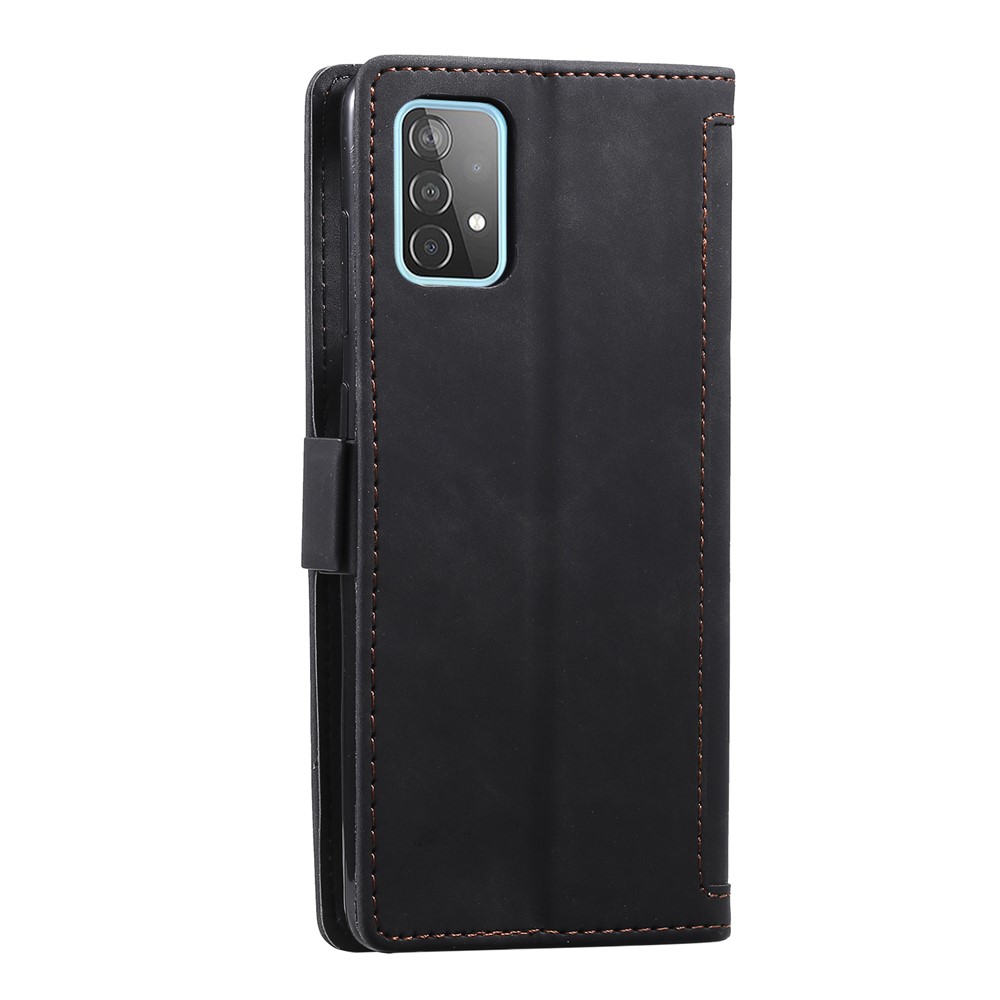 Vintage Splicing Style Wallet Stand Leather Flip Phone Casing for Samsung Galaxy A52 4G / 5G - Black-4