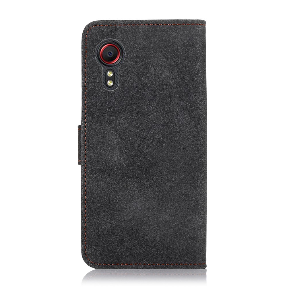 For Samsung Galaxy Xcover 5 Wallet PU Leather Stand Cover Case with Magnetic Closure Design - Black-2