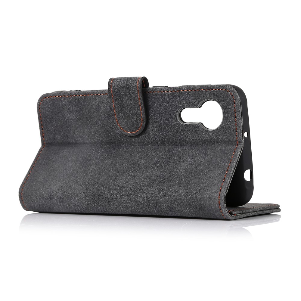 For Samsung Galaxy Xcover 5 Wallet PU Leather Stand Cover Case with Magnetic Closure Design - Black-3