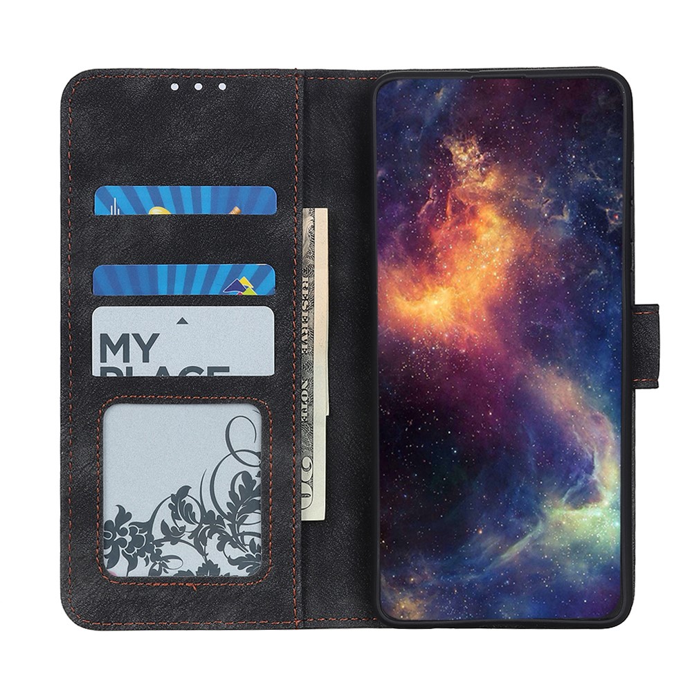 For Samsung Galaxy Xcover 5 Wallet PU Leather Stand Cover Case with Magnetic Closure Design - Black-7