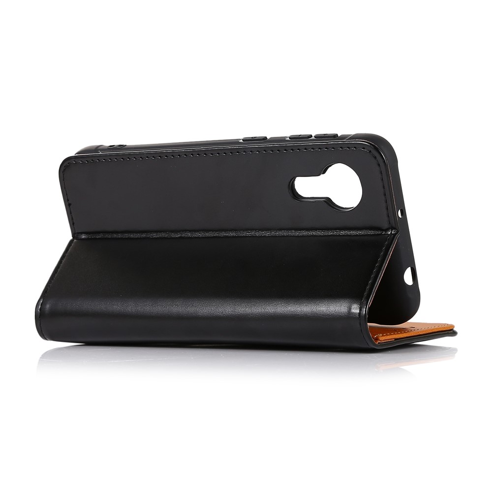 Full Protection PU Leather Wallet Stand Design Mobile Casing for Samsung Galaxy Xcover 5 - Black-3