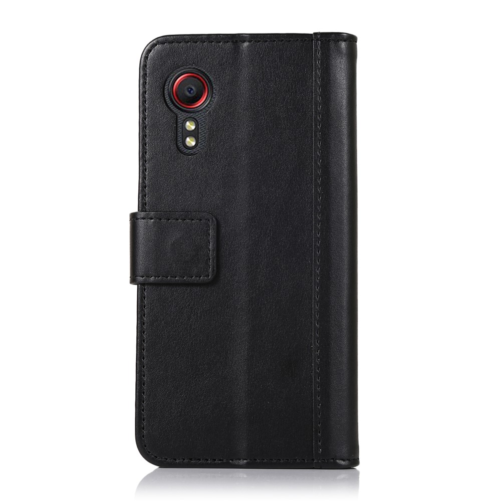 Wallet Stand Design Smooth-Feeling Leather Phone Cover Case for Samsung Galaxy Xcover 5 - Black-2