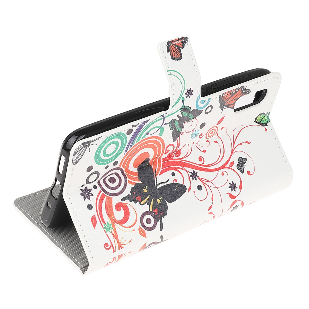 Pattern Printing Leather Protective Cover Wallet Stand Phone Shell for Samsung Galaxy Xcover 5 - Butterfly and Bubble-4