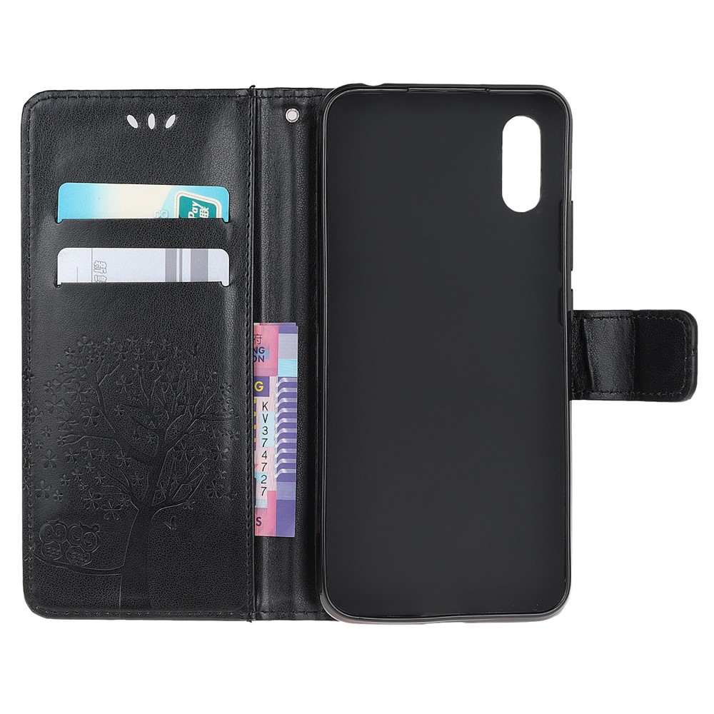 Owl and Tree Pattern Printing Design Leather Wallet Phone Cover for Samsung Galaxy Xcover 5 - Black-5