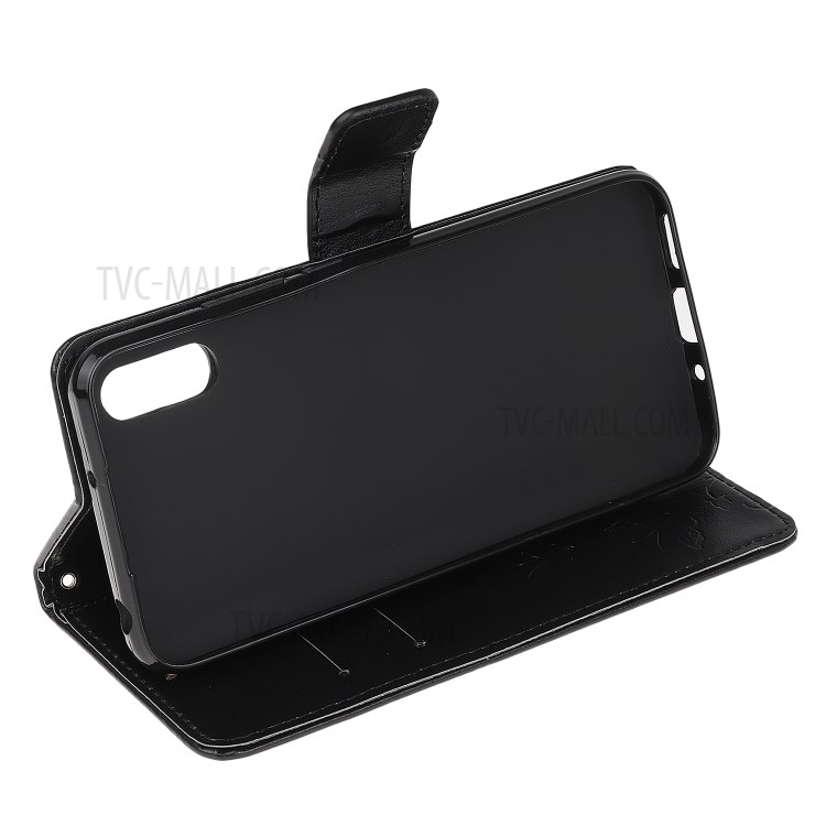 Imprint Butterfly Flower Leather Wallet Stand Phone Cover for Samsung Galaxy Xcover 5 - Black-4