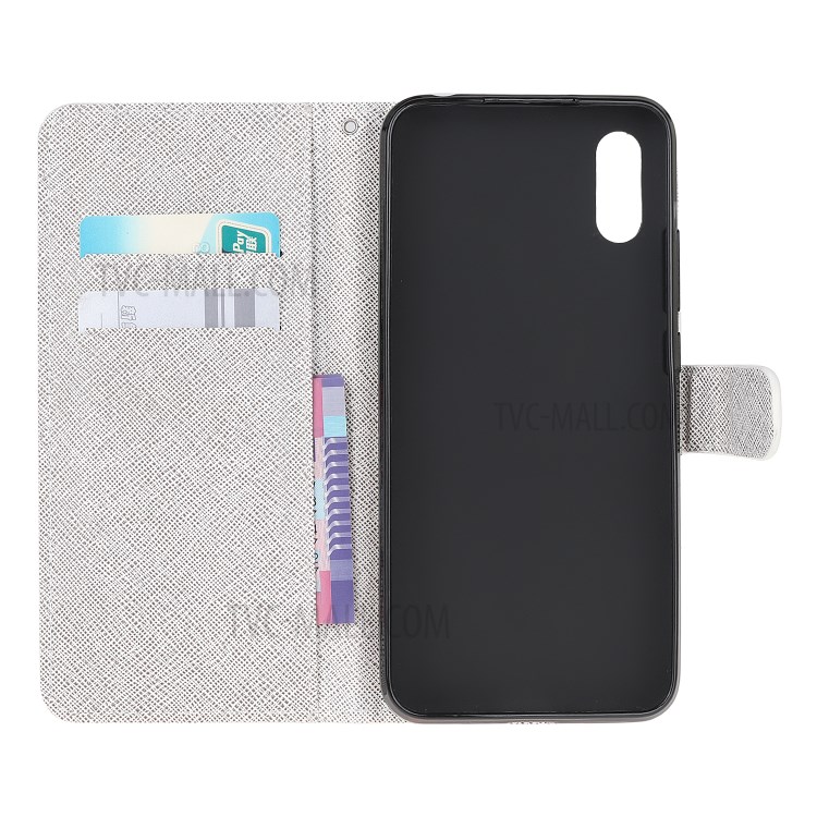 3D Pattern Printing Cross Texture Leather Wallet Stand Case Shell for Samsung Galaxy Xcover 5 - Wolf-6