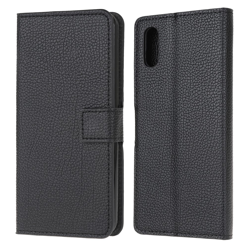 Litchi Texture Wallet Stand Leather Shell Cover for Samsung Galaxy Xcover 5-1