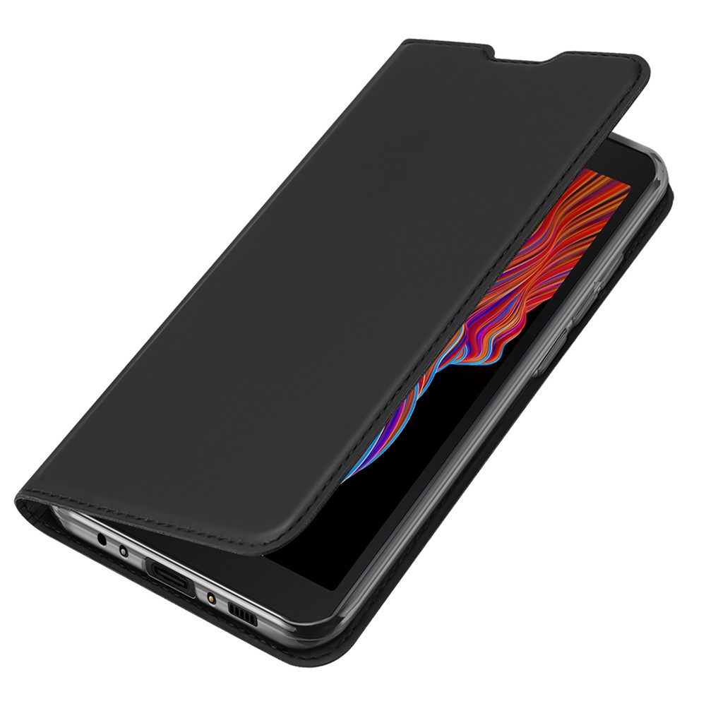 Dux Ducis Skin Pro Series Folio Flip Card Slot Glatte Leder -handy -handy -hülle Für Samsung Galaxy Xcover 5 - Schwarz