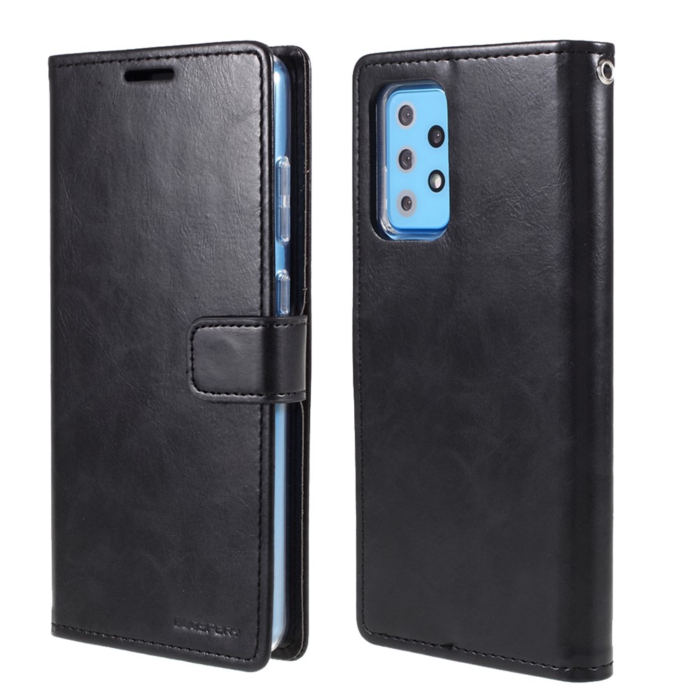 MERCURY GOOSPERY Blue Moon Wallet Leather Cover for Samsung Galaxy A72 5G / 4G - Black-1