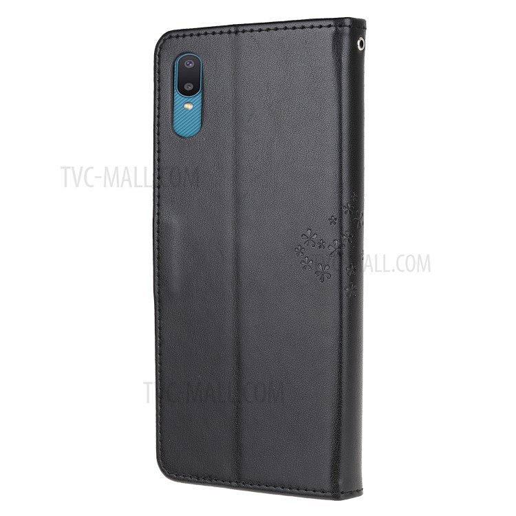 Owl and Tree Pattern Printing Design Leather Wallet Phone Cover for Samsung Galaxy M02 / Galaxy A02 (EU Version) - Black-3
