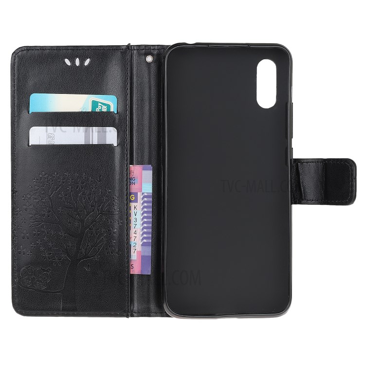 Owl and Tree Pattern Printing Design Leather Wallet Phone Cover for Samsung Galaxy M02 / Galaxy A02 (EU Version) - Black-5
