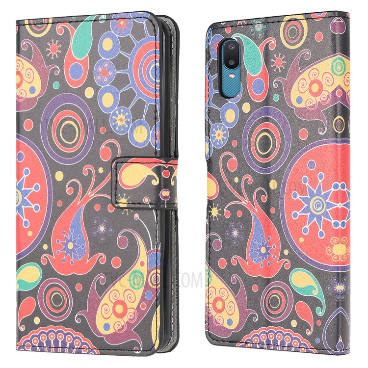 Pattern Printing Leather Wallet Design Phone Protective Case with Stand for Samsung Galaxy A02/M02 - Color Combos-1