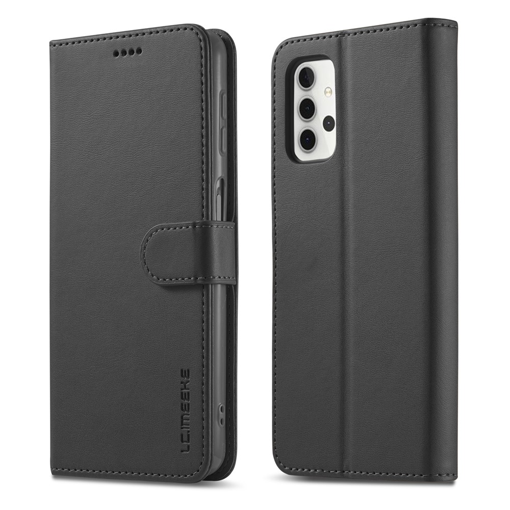 Lc. Imeeke Folio Flip Leder Shell Phone Cover Hülle Für Samsung Galaxy A32 4G (EU -version) Mit Brieftaschenständer Features - Schwarz